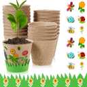 Jecery 30 Sets Garden Paper Craft Kit DIY Foam Flower Pots, Flower Planting and Growing Kit for Spring Summer Early Graduation DIY Crafts