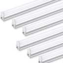 Barrina 6 Pack LED T5 Single Fixture, 4FT, 2200lm, 4000K Daylight Glow, 20W, Utility Shop Light, Ceiling and Under Cabinet Light, ETL Listed, Corded Electric with ON/Off Switch (4000k Cool White)