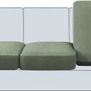 H.VERSAILTEX Jacquard Cushion Covers High Stretch Sofa Covers for 3 Cushion Couch Furniture Protector Spandex Anti-Slip Soft Thickened Slipcovers Crizzle Pattern(3 Seat Covers, Sea Grass)