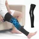 Entire Leg Ice Pack Wrap with Strap and Cutting-Edge Cooling Gel for Cold Therapy, Full Leg Ice Pack for Muscle Soreness & Pain from Foot, Calf to Thigh After Post-Surgery L