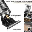 Suttik Hair Trimmer for Men, Professional Hair Clippers for Barber, Beard Trimmer for Men, Cordless Edgers Clippers, Ornate Knight T-Blade Close Cutting Trimmer with LCD, Gray