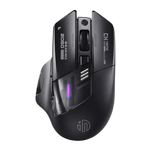 INPHIC A9 Explorer Wireless Mouse for Laptop, 2.4G/Bluetooth 5.0, RGB Lighting, 2400 DPI, Visible Battery, Type-C Charging
