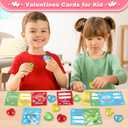 Valentines' Day Gifts Cards for Kids, 24 Pack Heart Squeeze Balls with Greeting Cards for Kids Classroom Exchange Prizes, Stretchy Toy Balls Bulk Gift, Squeeze Relief Fidget Toys for Party Favor