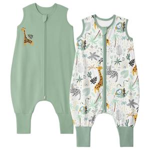 Yoofoss Toddler Sleep Sack with Feet 24-36 Months 100% Organic Cotton Baby Sleep Sack with Legs Toddler Wearable Blanket with 2-Way Zipper