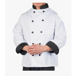 KNG Executive Chef Coat with Black Contrast XXL
