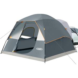 UNP SUV Dome Tent for Camping, Outdoor 6 Person Car Camping Tent, Easy Set Up SUV Tailgate Tent with Rainfly 10' x 10' Vehicle Camping Tent | for Camping, Outdoor, Car Camping Tent, Easy Set Up, SUV Tailgate Tent, with Rainfly (Gray)