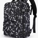 SEAFEW Large Travel Vacuum Backpack, Seal Compression Vacpack with Travel Pump, Carry on Suitcase Luggage Flight Approved for Men Women Personal Item with USB Charging Port, Leaf Black