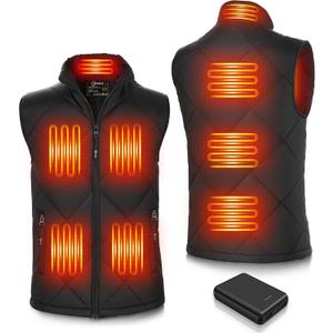FERNIDA Heated Vest for Men & Women with Battery Pack USB 5V Thickened & Lightweight Heated Vest for Outdoor Body Warm (Large, Black)