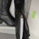 Dodow Womens Cowboy Boots Western Cowgirl Pointed Toe Zipper Mid Calf Boots Black Size 7.5