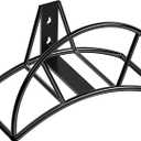 TomCare Garden Hose Holder Wall Mount Metal Water Hose Holder Holds 125Ft Hoses Heavy Duty Hose Hanger Sturdy Hoses Storage Organizer for Outside Yard Garden, Black