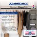 Aluminum Closet Pole 1 3/16" H x 19/32" W x 1mm Thick | Heavy-Duty Rust-Resistant Wardrobe Rod | For Built-In Closets, Garment Racks & Cabinets Cut to Size (Black, 46")