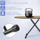 Ironing Board, Compact Ironing Board 13x43 Ironing Area with Extra Thick Heavy Duty Padded Cover, Stable Structure, Easy to Fold,Iron Mat, Brown