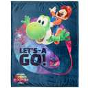 The Super Mario Galaxy Movie Throw Blanket, Yoshi, Soft Cozy Decorative Blanket for Couch, Bed, or Gaming Room (100% Officially Licensed Product) By Franco Collectibles, 46 IN W X 60 IN L