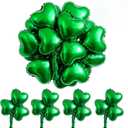 12PCS St. Patrick's Day Day Balloons Green Shamrock Clover Balloon for Women Men Fiesta Funny Irish Theme Party Decorations Party Favors Supplies Wedding Birthday Saint Patricks Day Decor