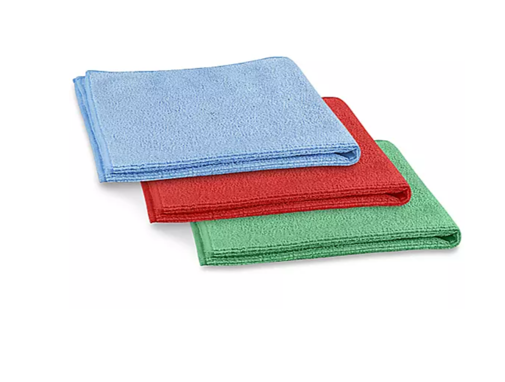 Uline Microfiber General Purpose Towels - Assorted Gray Wight Blu 3 Pack