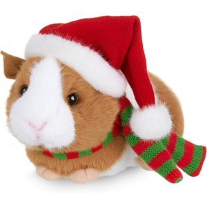 Bearington Collection Jolly Ginny The Guinea Pig Christmas Plush, 8 Inch Guinea Pig Stuffed Animal, Ideal Christmas Stuffy Gift for Toddlers, Kids & Teens
