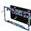Mermaid License Plate Frame 2 Pack Universal US Car Plate Holder Cover Accessories Decor with Screw for Women Man 12.3 x 6.3 Inch
