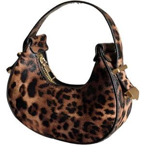 Milumia Women's Leopard Print Hobo Leather Clutch Purse Top Handle Mini Handbags (Brown) Milumia Women's Leopard Print Hobo Leather Clutch Purse Top Handle Mini Handbags (Brown)
