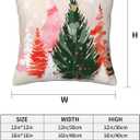 bassyil Christmas Tree Watercolor Throw Pillow Covers Decorative Linen Pillow Cases Set of 2 Square Cushion Cover for Couch Sofa Bedroom Patio 18x18 Inch