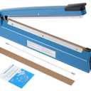 16 Inch Impulse Heat Sealer Manual Bags Sealer Sealing Machine Heating Closer for Plastic PE PP Mylar Poly Foil Bags Home Restaurant Food Storage with Extra Replace Element