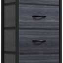 DWVO 4 Drawers Dresser, Dresser for Bedroom, Fabric Storage Tower, Chest of Drawers, Organizer Unit for Closets, Living Room, Sturdy Steel Frame, Wooden Top, Easy Pull Fabric Bins, 11.8"D x 17.7"W x 37.4"H