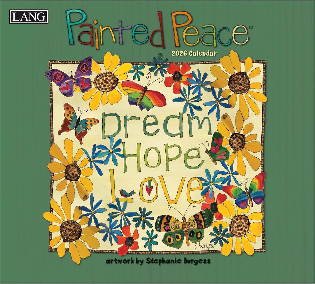 LANG Painted peace 2026 Wall Calendar - Made in USA