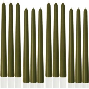 10" Olive Taper Candles-12 Pack Green Candlesticks-Unscented Dripless Candles 8 Hour Burn for Spring, Home Decor, Dinner, Holidays, Weddings,Christmas Home Decor