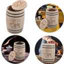 NUOBESTY Wooden Barrel Canister with Airtight Lid Small Kitchen Storage Container for Coffee Beans Tea Leaves Sugar Rustic Farmhouse Decor 6.88X4.92X4.92In