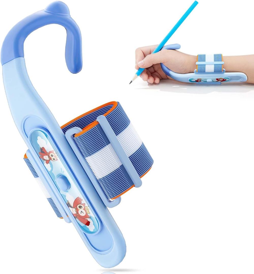 Grips for Pencil for Kids Handwriting, Ergonomic Wrist Support Brace for Kid (Right Hand Only) Adjustable Anti-Hook Writing Posture Correction for Preschooler, Students, Classroom Aid Tool