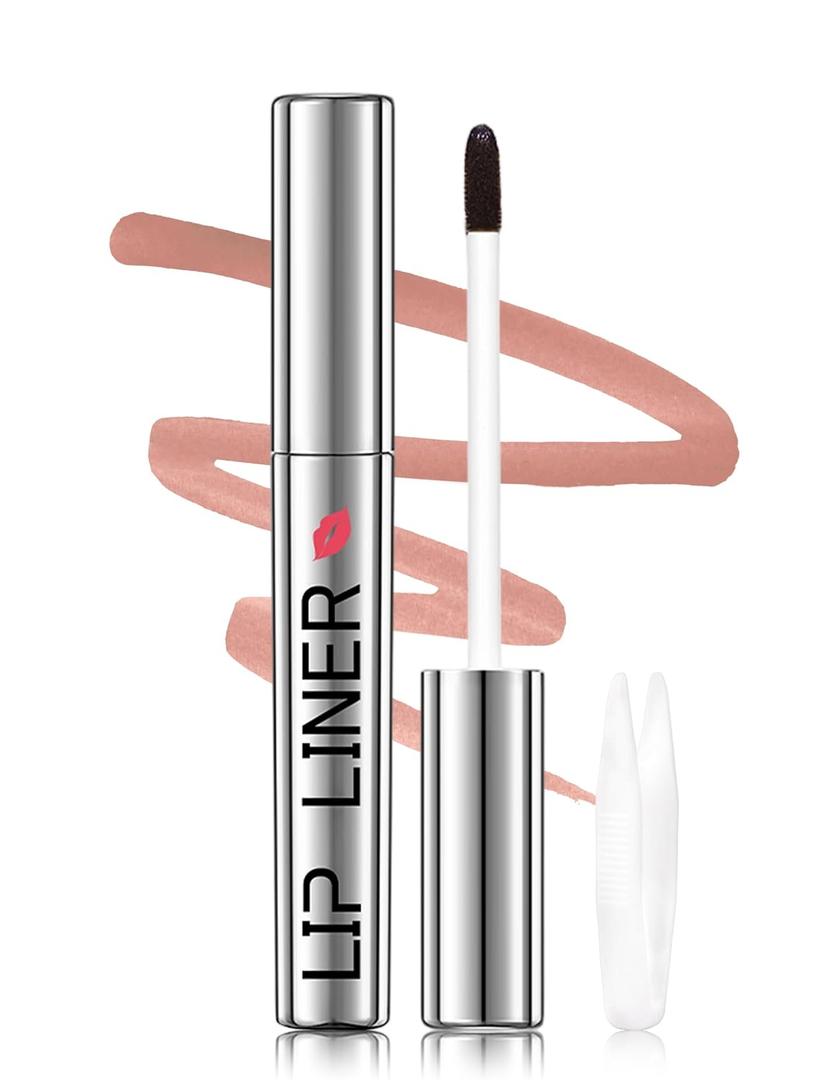 Erinde Lip Liner Peel Off Lip Stain, Long Wear Tattoo Lip Liner with Tweezer, Matte Peel Off Lipliner Stain, Long Lasting, Waterproof, Transfer-proof, Easy to Use & Natural Finish, Rose Pink