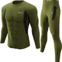 romision Thermal Underwear for Men Long Johns Fleece Lined Hunting Gear Bottom Top Set Base Layer for Cold Weather Gift (XX-Small, 1#-black)