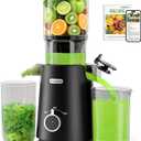 ECOSELF Cold Press Juicer - Wide Mouth Feed Chute For Fruits & Vegetables & Leafy Greens - Juice Extractor Machine With Self Feeding & Hands-Free Design - Juicer Machines Easy to CleanWith Brush