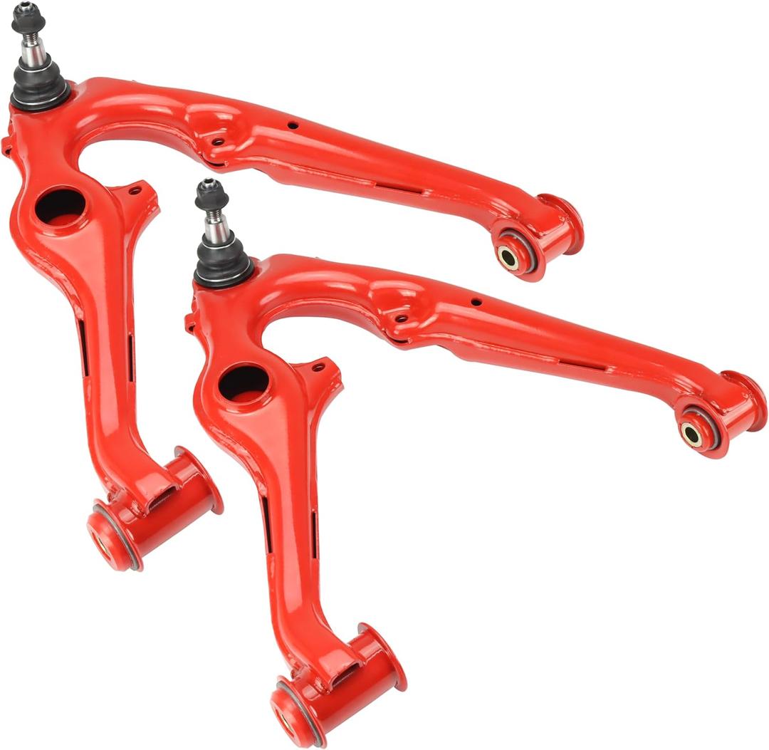 2PC Front Lower Control Arms for 2014-2018 Chevy Silverado GMC Sierra 1500, 2015-2020 Chevy Suburban, Tahoe, GMC Yukon/Yukon XL, Cadillac Escalade/Escalade ESV K623298 K623299 (Red)