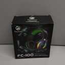 Fachixy FC100 Gaming Headset with Microphone for PS4, PS5, Switch, Xbox, PC, Mac, Gamer Headset with RGB Light, Computer Headphones with Mic
