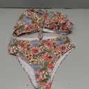 MakeMeChic Women's 2 Piece Tankini Swimsuits Boho Floral High Waisted Tummy Control Bathing Suit, L