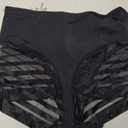 Leonisa High Waisted Invisible Tummy Control Shapewear for Women - Stripe Lace Ladies Underwear Panties, Small