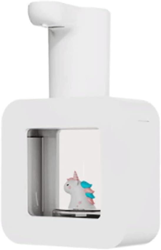 13.5oz Automatic Soap Dispenser Animal Shape Foaming Soap Lotion Dispenser Clear Rechargeable Lotion Bottle for Countertop (White)