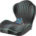 Seat Cushion for Car Truck Driver, Memory Foam Seat Cushion with Adjustable Strap,Ergonomic Lumbar/Back Support & Sciatica Relief for Long Drives, Orthopedic Cushion for Office Chair, Car, Semi Truck (Dark Grey)