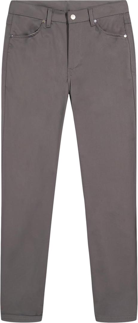 IZOD Boys' School Uniform Twill Pants, Flat Front & Comfortable Waistband with 5 Pockets (14 Husky)