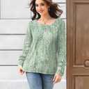 Disamer Long Sleeve Shirts for Women Fall Clothes Teacher Outfits 2026 Button Blouses Dressy Casual Square Neck Tunic Tops (M)