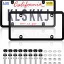 2 Pack Clear License Plate Covers and Frames, License Plate Protector Unbreakable Plastic Shields Tag Holder Fits Standard US Plates with Screws Caps