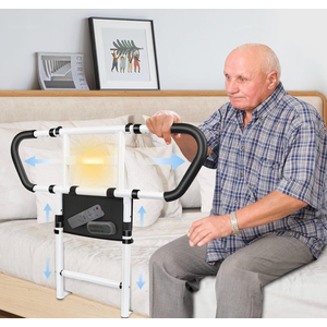 Bed Rails for Elderly Adults Safety: Adjustable Bedside Assist Rails with Storage Pockets, Non-Slip Handles, Items for Elderly Bed Rail, 400LB Gravity Capacity