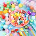 100 Pcs Gumball Machine Capsules Clear-Colored Mini Kawaii Round Capsule Toys Collection for Vending Machine Kindergarten Gift Easter Basket Stuffer Classroom Prize Party Favor 1.3 Inches