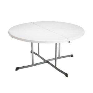 LIFETIME 25402 Commercial Round Fold in Half Table, 5 Feet, White Granite