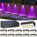 VOLISUN Solar Fence Lights 12 Pack, Warm White, Cool White and RGB Color Glow LED Solar Lights, IP65 Waterproof Fence Solar Lights Outdoor for Patio, Backyard, Railing, Deck, Fence and WallBlack