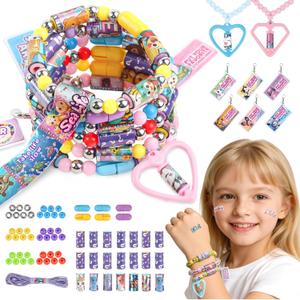 Scarmat DIY Sticker Jewelry Making Kit 320pcs, Sticker Bracelet Kit for Kids, Wearable Shareable Sticker Bracelet Making Kit for Girls 5-12, Birthday Easter for 5 6 7 8 9 10 11 12 Year Old