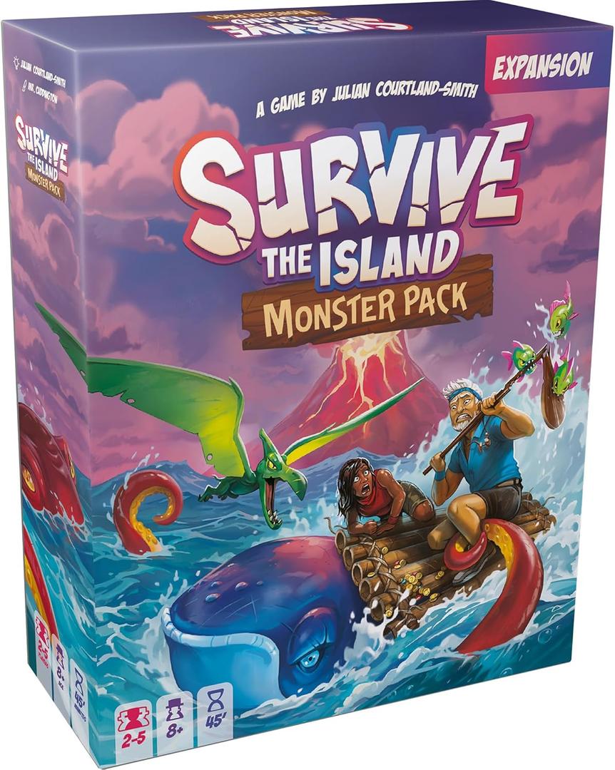 Asmodee Survive The Island Monster Pack Board Game Expansion - Add 3 New Monsters, Fun Adventure & Strategy Game for Kids & Adults, Ages 8+, 2-5 Players, 45 Minute Playtime