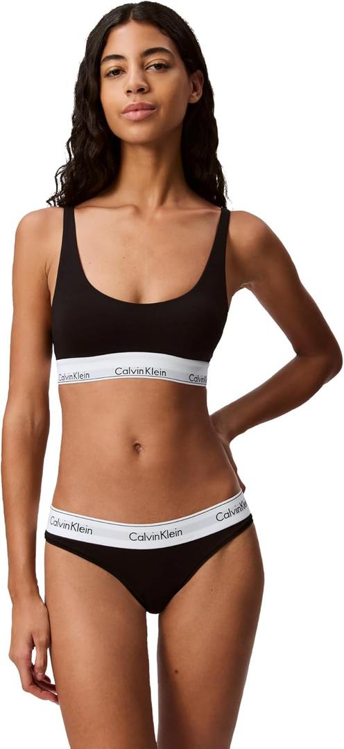 Calvin Klein Women's Modern Cotton Thong-Panty (Black)
