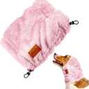 Dog Ear Muffs Noise Protection - Soft Calming Hood for Anxiety Relief, Fireworks, Thunder, Grooming & Vet Visits - Elastic Headband & Comfortable Neck Warmer for Travel (Pink, Large)