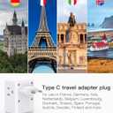 2 Pack European Travel Plug Adapter, Mifaso International Power Plug Adapter with 3 Outlets 3 USB Charging Ports(2 USB C), Type C Plug Adapter Europe Travel Essentials to Spain Italy France
